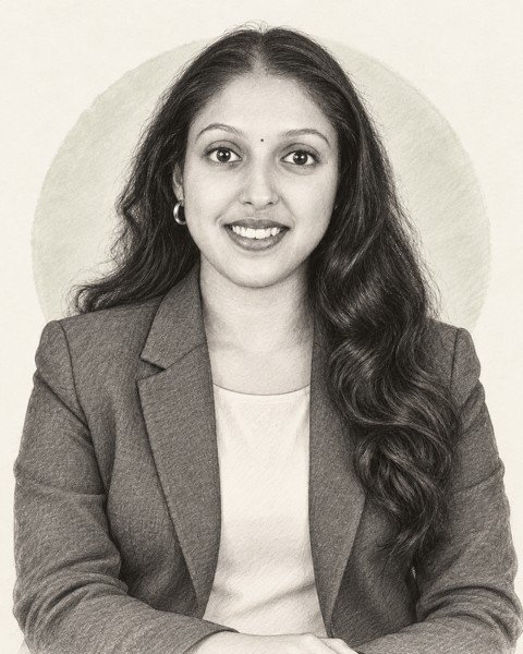 Pencil-style portrait of Namratha Ramesh R